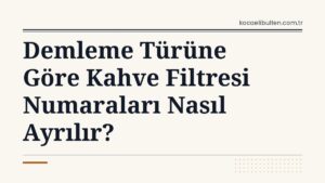 Demleme Türüne Göre Kahve Filtresi Numaraları Nasıl Ayrılır?